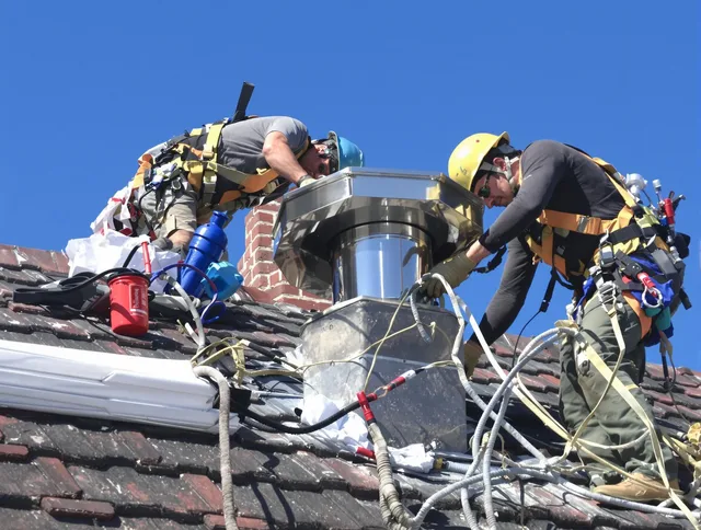 Protective chimney cap installed by Central Falls Chimney Sweep in Central Falls, RI
