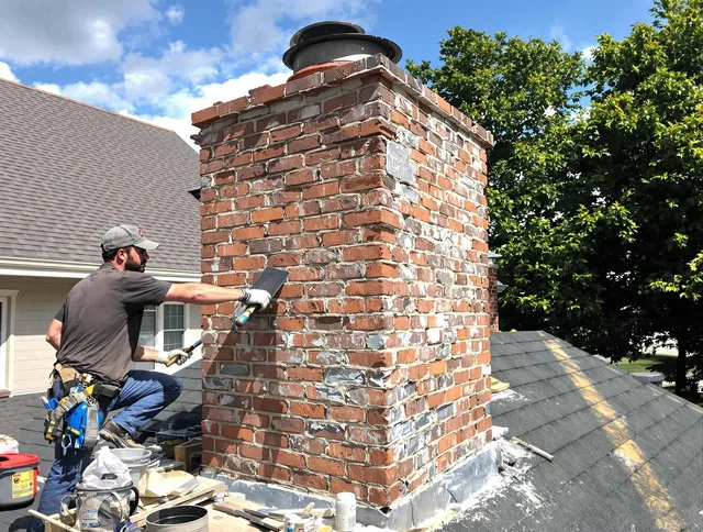 Completed chimney rebuild by Central Falls Chimney Sweep in Central Falls, RI