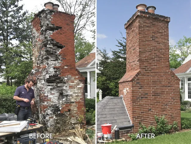 Central Falls Chimney Sweep performing a full chimney restoration in Central Falls, RI