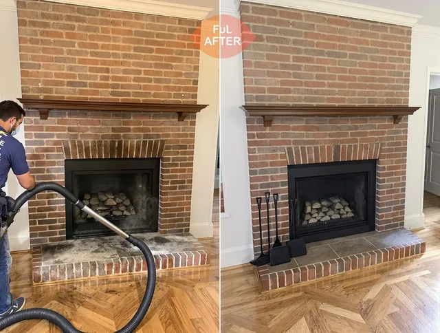 Central Falls Chimney Sweep carefully sanitizing a fireplace in Central Falls, RI